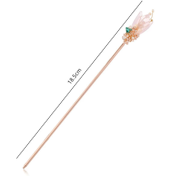 Wholesale Women's Ancient Style Retro Simple Plate Hairpin Hanfu Headdress Jewelry Metal Flower Pattern Electroplated