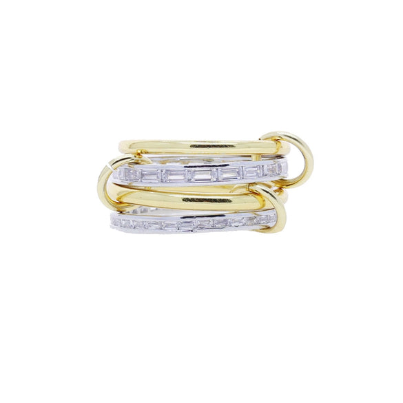 Wholesale Women's And Couple Style Hip Hop Multipiece Overlapping Zircon Ring Set With Diamonds Made Of Copper