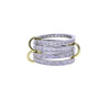 Wholesale Women's And Couple Style Hip Hop Multipiece Overlapping Zircon Ring Set With Diamonds Made Of Copper
