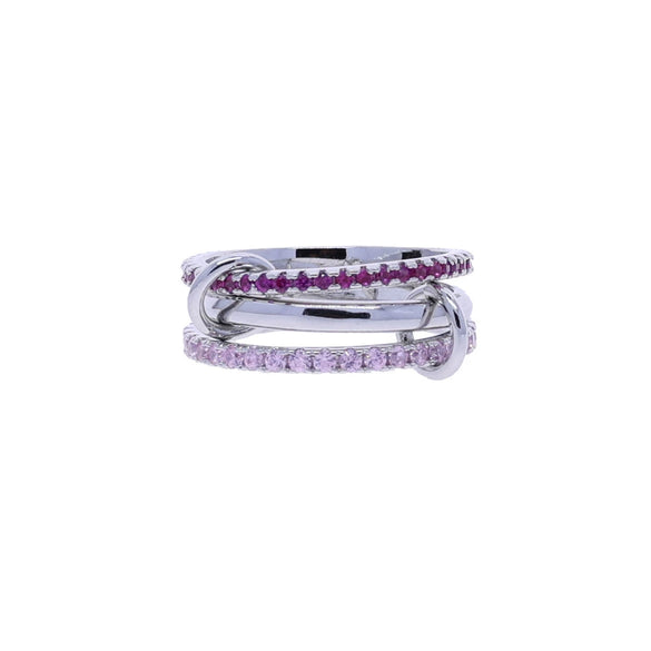 Wholesale Women's And Couple Style Hip Hop Multipiece Overlapping Zircon Ring Set With Diamonds Made Of Copper
