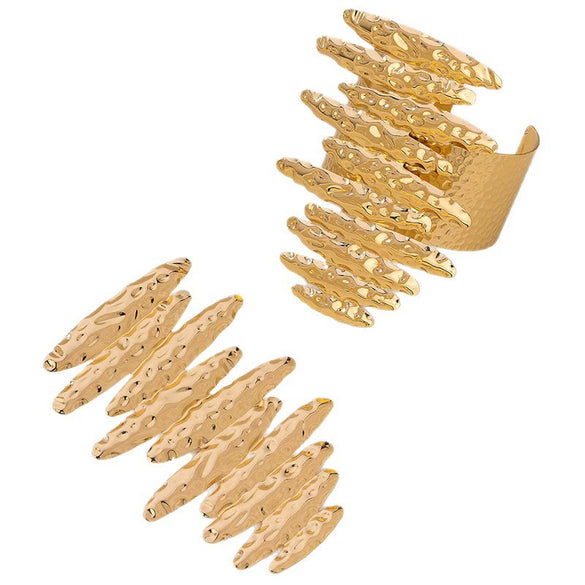Wholesale Women's And Unisex Alloy Electroplated Bracelet And Ring Set With Hammer And Letter Number Text Patterns