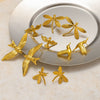Wholesale Women's Animal Shaped Stainless Steel Earrings With Vacuum Real Gold Plating