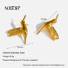 Wholesale Women's Animal Shaped Stainless Steel Earrings With Vacuum Real Gold Plating