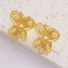 Wholesale Women's Animal Style Alloy Electroplated Hollow Spiral Butterfly Stud Earrings