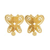 Wholesale Women's Animal Style Alloy Electroplated Hollow Spiral Butterfly Stud Earrings