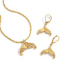 Wholesale Women's Animal Style Electroplated Stainless Steel And Titanium Steel Fishtail Necklace And Earrings Jewelry Accessories