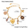 Wholesale Women's Animal Style Ferris Wheel Heartshaped Devil's Eye Pendant Necklace And Bracelet Set In Stainless Steel Zircon Enamel Glaze And Titanium Steel With Electroplating