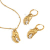 Wholesale Women's Animal Style Titanium Steel And Stainless Steel Electroplated Earrings And Necklace Set