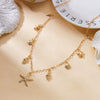 Wholesale Women's Animal Zodiac Alloy Electroplated Pendant Necklace With Starfish Shell Design