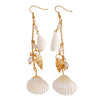 Wholesale Women's Animal Zodiac Style Zinc Alloy Imitation Pearl Electroplated Shell And Starfish Tassel Earrings