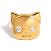 Wholesale Women's Animals Patterned Stainless Steel Electroplated Open Ring Jewelry