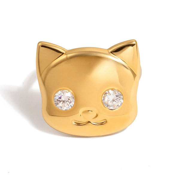 Wholesale Women's Animals Patterned Stainless Steel Electroplated Open Ring Jewelry