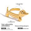 Wholesale Women's Animals Patterned Stainless Steel Electroplated Open Ring Jewelry