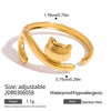 Wholesale Women's Animals Patterned Stainless Steel Electroplated Open Ring Jewelry