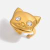 Wholesale Women's Animals Patterned Stainless Steel Electroplated Open Ring Jewelry