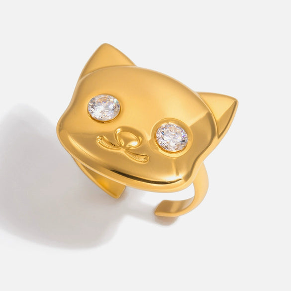 Wholesale Women's Animals Patterned Stainless Steel Electroplated Open Ring Jewelry