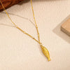 Wholesale Women's Animals Shape Stainless Steel Real Gold Plated Pendant Necklace