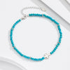 Wholesale Women's Anklets Turquoise S925 Sterling Silver Cross Geometric Accessories