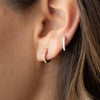 Wholesale Women's Antiallergy Round Copper Zircon Earrings With Alloy Inlaid Artificial Gem And Semiprecious Stone Simple Allmatch Style