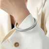 Wholesale Women's Antique Geometric Elastic 316L Stainless Steel Goldplated Bracelet Jewelry