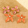 Wholesale Women's Antique Titanium Steel Earrings With Flower Pattern And Dripping Oil Treatment