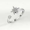 Wholesale Women's Anxiety Rotating Ring 925 Sterling Silver Four Leaf Clover Geometric Electroplated