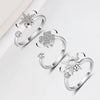 Wholesale Women's Anxiety Rotating Ring 925 Sterling Silver Four Leaf Clover Geometric Electroplated