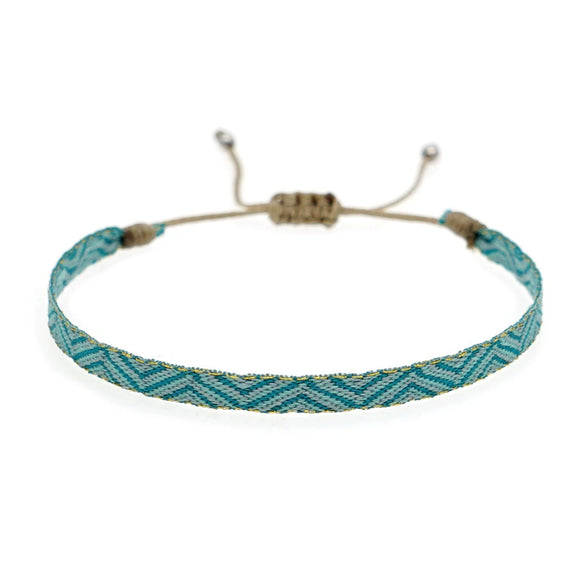 Wholesale Women's Aquamarine Handwoven Beaded Bracelet Jewelry