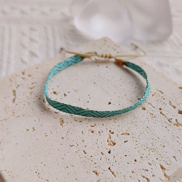Wholesale Women's Aquamarine Handwoven Beaded Bracelet Jewelry