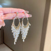 Wholesale Women's Artificial Crystal Butterfly Earrings With Real Gold Electroplated Silver Needles And Inlaid Pearls