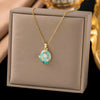 Wholesale Women's Artistic Retro Light Luxury Geometric Heart Star Shaped 18K Real Gold Plated Copper Pendant Flash O Chain Necklace