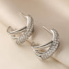 Wholesale Women's Asymmetrical Geometric Cshaped Copper Micropaved Earrings