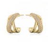 Wholesale Women's Asymmetrical Geometric Cshaped Copper Micropaved Earrings