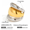 Wholesale Women's Asymmetrical Geometric Stainless Steel Electroplated Two Color Cut Out Open Ring