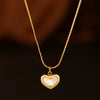 Wholesale Women's Asymmetrical Heartshaped Stainless Steel 14K Gold Plated Titanium Steel Necklace