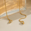 Wholesale Women's Ball Bead Chain Magnet Heart Necklace Stainless Steel Electroplated