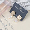 Wholesale Women's Baroque Button Earrings Natural Freshwater Pearl 925 Sterling Silver Needle Oblate Shape