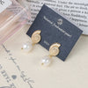 Wholesale Women's Baroque Button Earrings Natural Freshwater Pearl 925 Sterling Silver Needle Oblate Shape