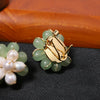 Wholesale Women's Baroque Freshwater Pearl Flower Shaped Elegant Earrings Electroplated