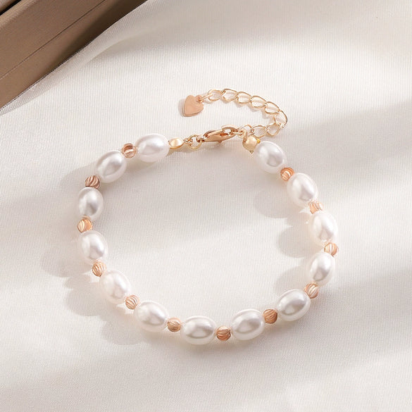 Wholesale Women's Baroque Handmade Imitation Pearl Round Bracelet