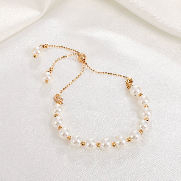 Wholesale Women's Baroque Handmade Imitation Pearl Round Bracelet
