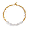 Wholesale Women's Baroque Pearl Necklace With Geometric Design 18K Real Gold Plated Stainless Steel Chain Light Luxury Minimalist Style