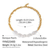 Wholesale Women's Baroque Pearl Necklace With Geometric Design 18K Real Gold Plated Stainless Steel Chain Light Luxury Minimalist Style
