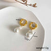 Wholesale Women's Baroque Style Geometric Stainless Steel Electroplated Pearl Earrings