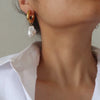 Wholesale Women's Baroque Style Geometric Stainless Steel Electroplated Pearl Earrings