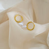 Wholesale Women's Baroque Style Stainless Steel Geometric Pearl Irregular Earrings With Electroplating