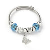 Wholesale Women's Beaded Bracelet With Blue Animal Design Stainless Steel Electroplated