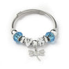 Wholesale Women's Beaded Bracelet With Blue Animal Design Stainless Steel Electroplated
