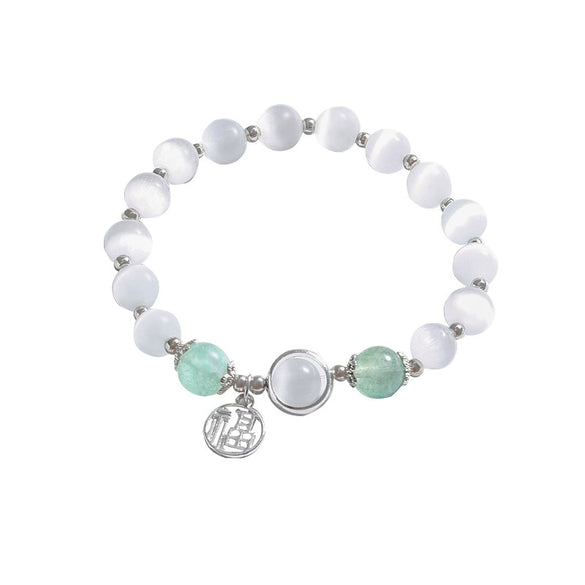 Wholesale Women's Beaded Crystal Copper Bracelet With Geometric Pattern And Electroplating Treatment