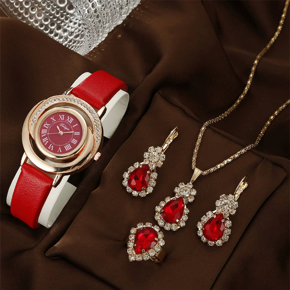 Wholesale Women's Belt Quartz Watch Alloy Case Pu Strap Stainless Steel Buckle Round Dial